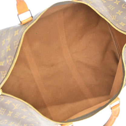 Louis Vuitton Keepall Bag Monogram Canvas Brown Canvas Travel Bag Bag (   )
