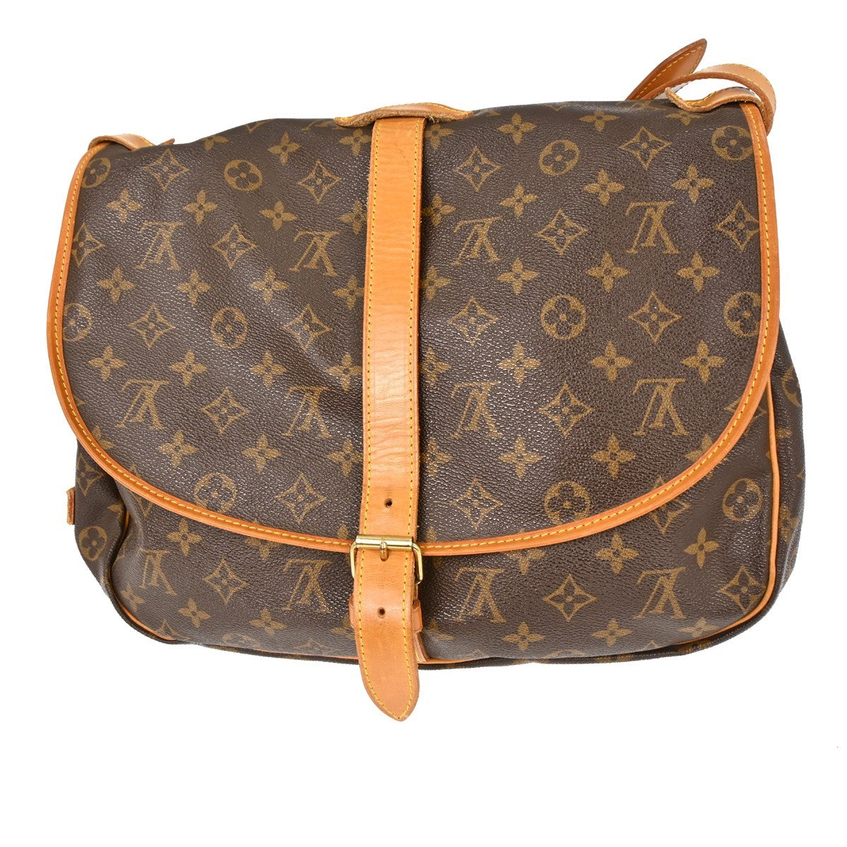 Louis Vuitton Saumur Handbag Monogram Canvas Brown Canvas Shoulder Bag Bag (   )