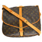 Louis Vuitton Saumur Handbag Monogram Canvas Brown Canvas Shoulder Bag Bag (   )