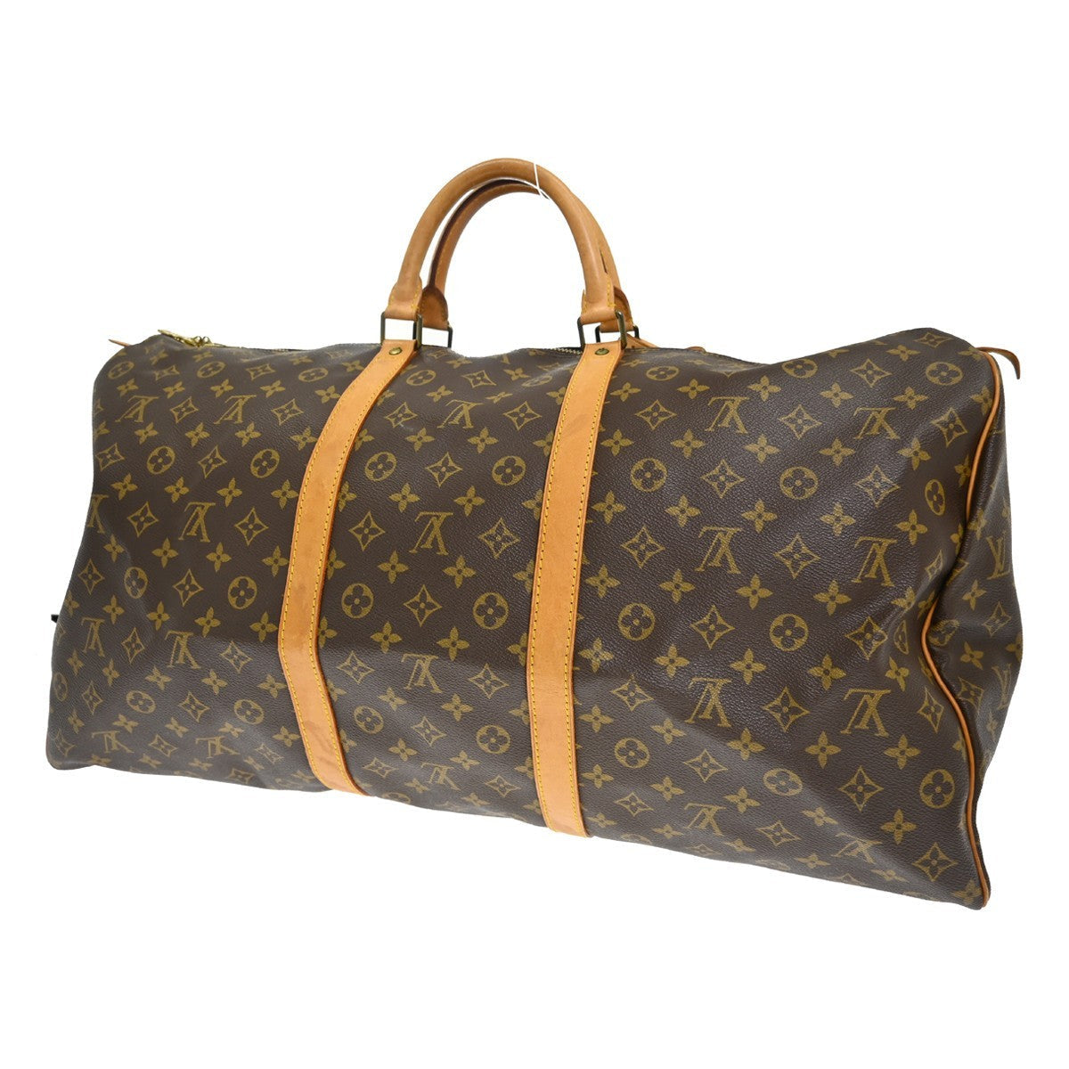 Louis Vuitton Keepall Bag Monogram Canvas Brown Canvas Travel Bag Bag (   )