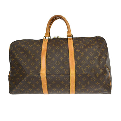 Louis Vuitton Keepall Bag Monogram Canvas Brown Canvas Travel Bag Bag (   )