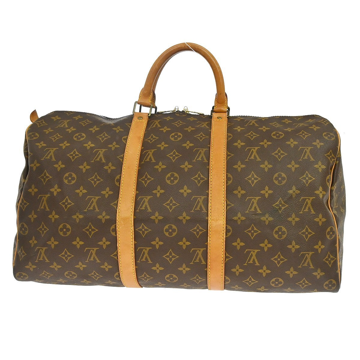 Louis Vuitton Keepall Bag Monogram Canvas Brown Canvas Travel Bag Bag (   )