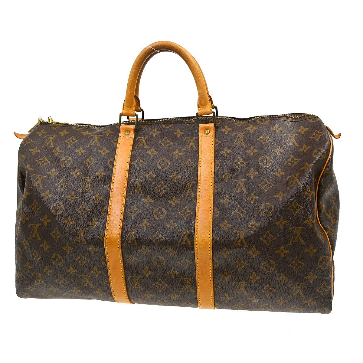 Louis Vuitton Keepall Bag Monogram Canvas Brown Canvas Travel Bag Bag (   )