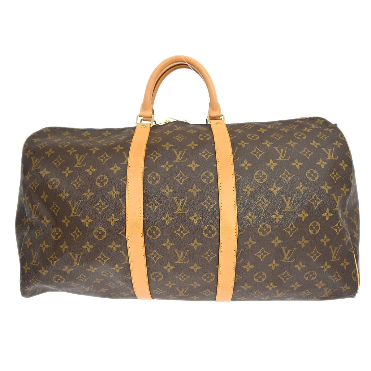 Louis Vuitton Keepall Bag Monogram Canvas Brown Canvas Travel Bag Bag (   )