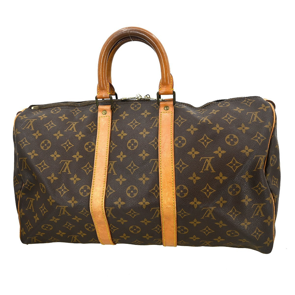 Louis Vuitton Keepall Bag Monogram Canvas Brown Canvas Travel Bag Bag (   )