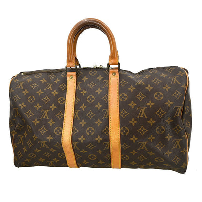 Louis Vuitton Keepall Bag Monogram Canvas Brown Canvas Travel Bag Bag (   )