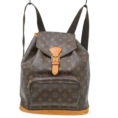 Louis Vuitton Vintage Montsouris Backpack Monogram Canvas Brown Canvas Backpack Bag (   )