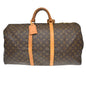 Louis Vuitton Keepall Bag Monogram Canvas Brown Canvas Travel Bag Bag (   )