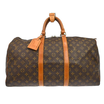 Louis Vuitton Keepall Bag Monogram Canvas Brown Canvas Travel Bag Bag (   )