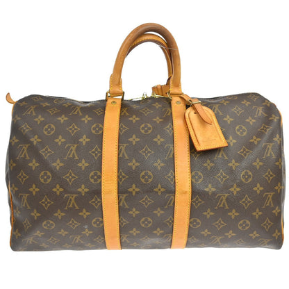 Louis Vuitton Keepall Bag Monogram Canvas Brown Canvas Travel Bag Bag (   )