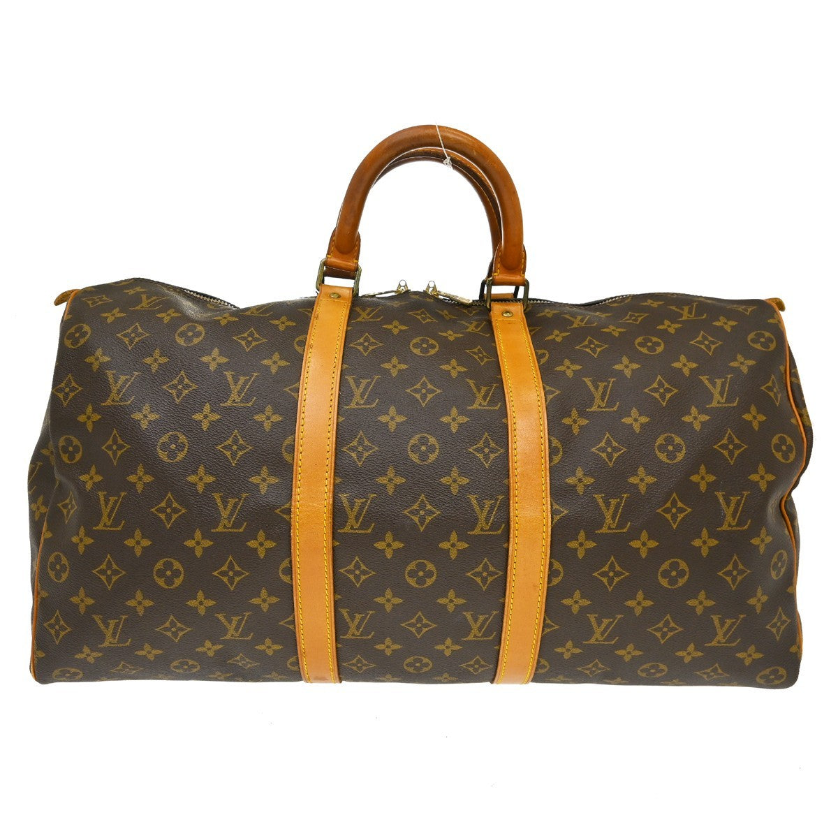 Louis Vuitton Keepall Bag Monogram Canvas Brown Canvas Travel Bag Bag (   )