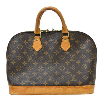 Louis Vuitton Alma Handbag Monogram Canvas Brown Canvas Handbag (   )