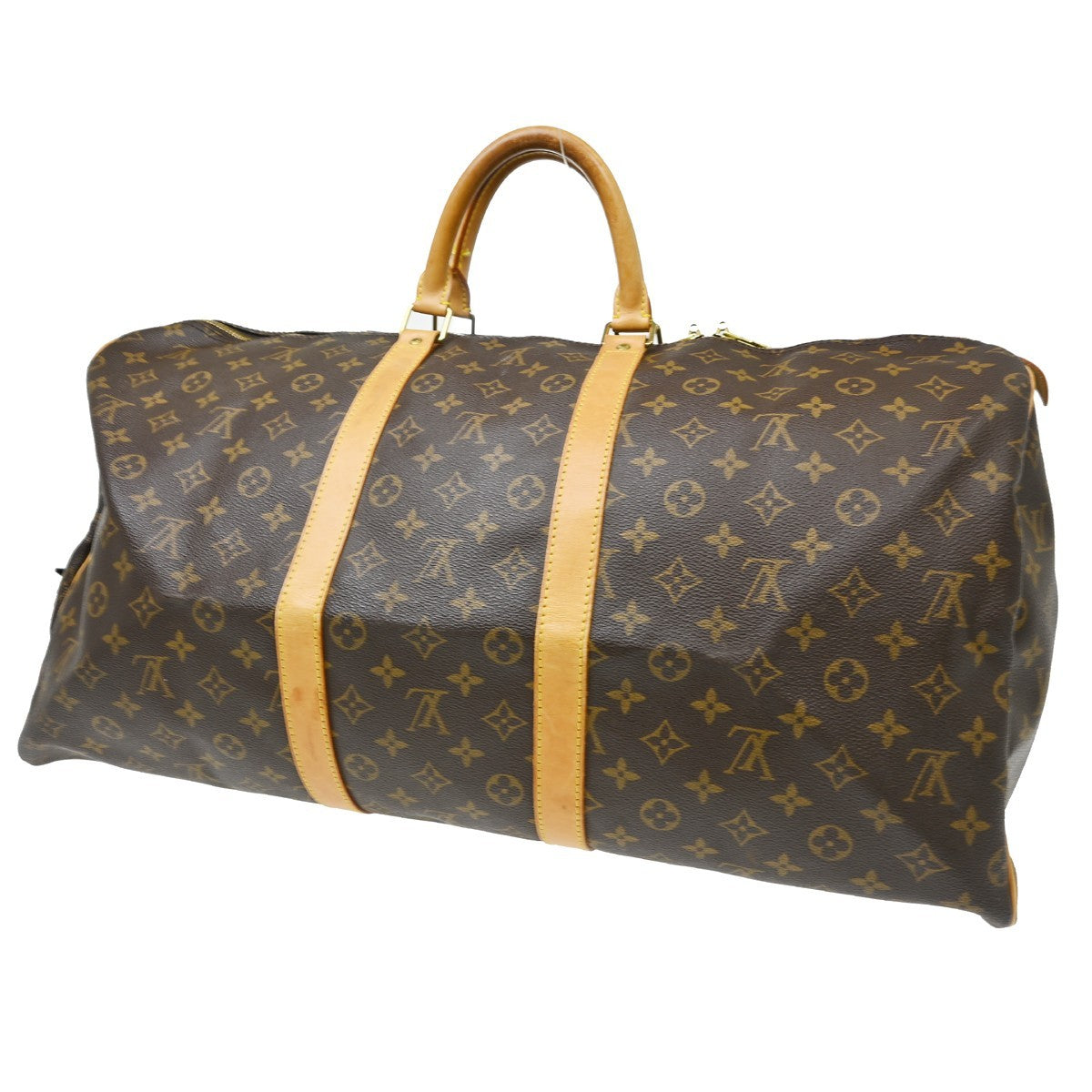 Louis Vuitton Keepall Bag Monogram Canvas Brown Canvas Travel Bag Bag (   )