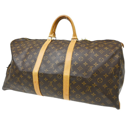 Louis Vuitton Keepall Bag Monogram Canvas Brown Canvas Travel Bag Bag (   )