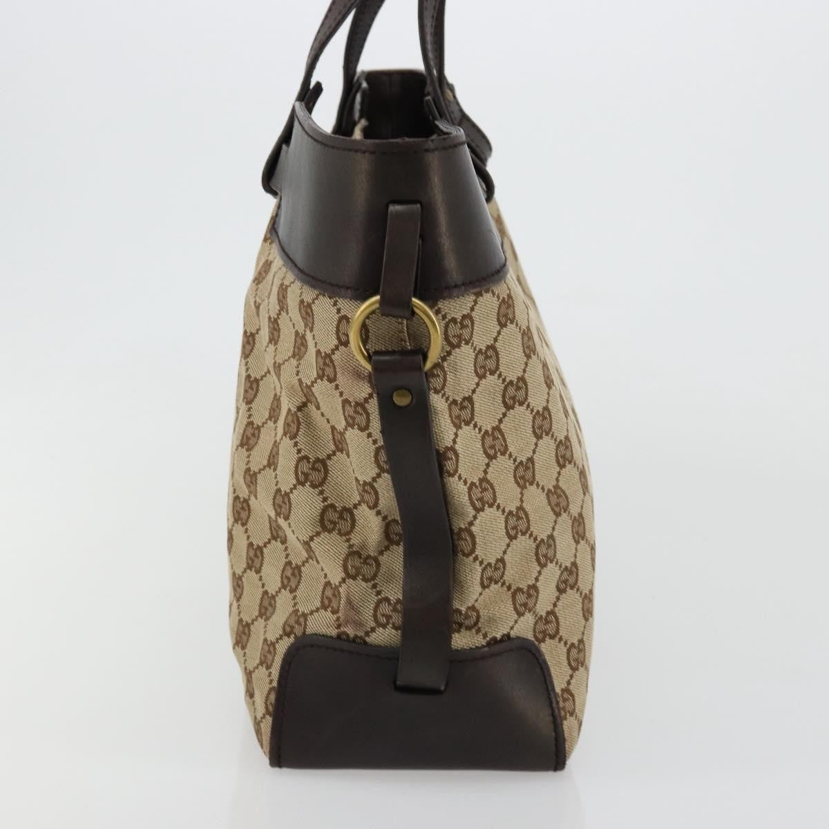 Gucci Belted Bucket Tote Gg Canvas With Leather Beige Canvas Tote Bag Bag (   )