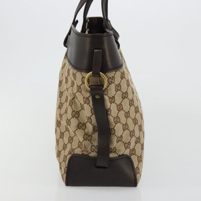 Gucci Belted Bucket Tote Gg Canvas With Leather Beige Canvas Tote Bag Bag (   )