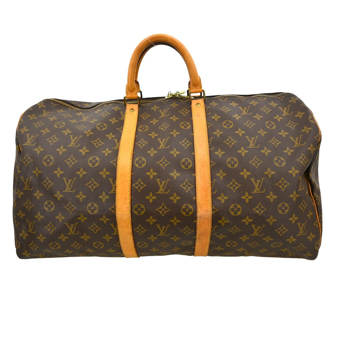 Louis Vuitton Keepall Bag Monogram Canvas Brown Canvas Travel Bag Bag (   )
