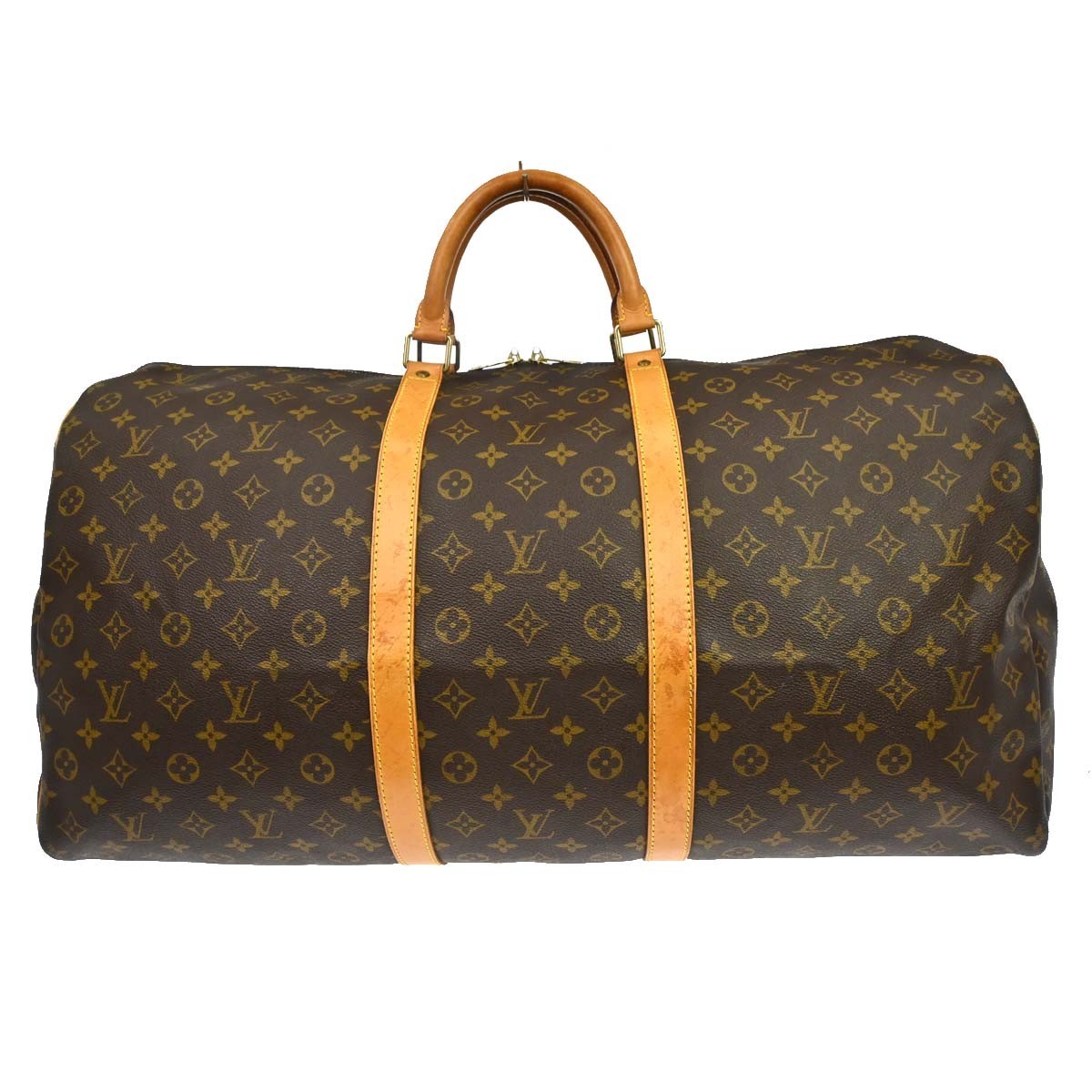 Louis Vuitton Keepall Bag Monogram Canvas Brown Canvas Travel Bag Bag (   )