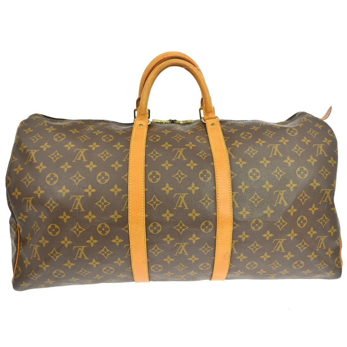 Louis Vuitton Keepall Bag Monogram Canvas Brown Canvas Travel Bag Bag (   )