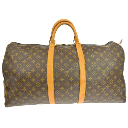 Louis Vuitton Keepall Bag Monogram Canvas Brown Canvas Travel Bag Bag (   )