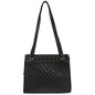 Chanel Vintage Zip Shoulder Bag Chevron Caviar Black Calfskin Shoulder Bag Bag (   )