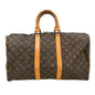 Louis Vuitton Keepall Bag Monogram Canvas Brown Canvas Travel Bag Bag (   )