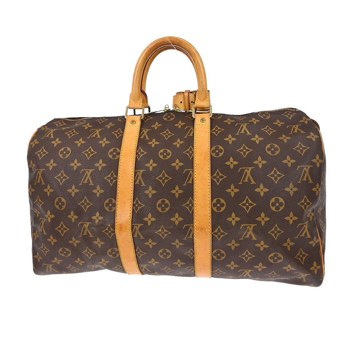 Louis Vuitton Keepall Bag Monogram Canvas Brown Canvas Travel Bag Bag (   )