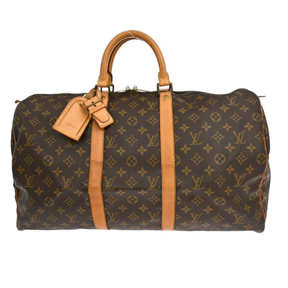Louis Vuitton Keepall Bag Monogram Canvas Brown Canvas Travel Bag Bag (   )