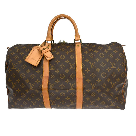 Louis Vuitton Keepall Bag Monogram Canvas Brown Canvas Travel Bag Bag (   )