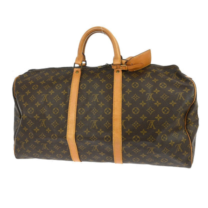 Louis Vuitton Keepall Bag Monogram Canvas Brown Canvas Travel Bag Bag (   )