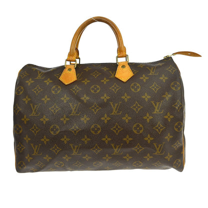 Louis Vuitton Speedy Handbag Monogram Canvas Brown Canvas Handbag (   )