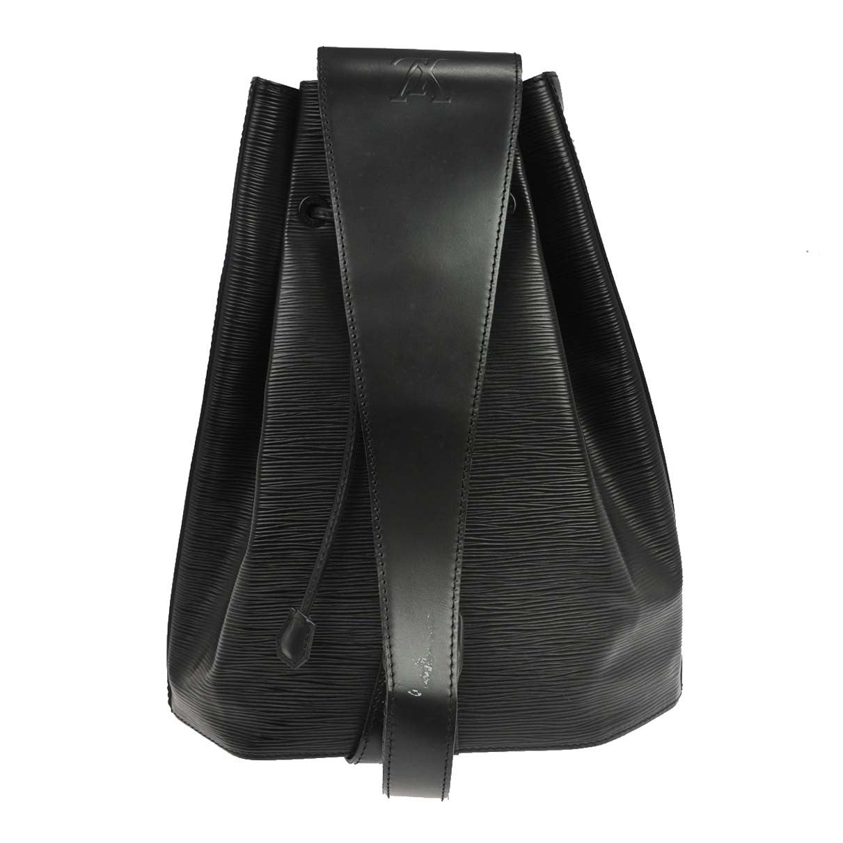 Louis Vuitton Sac A Dos Drawstring Backpack Epi Leather Black Leather Backpack Bag (   )