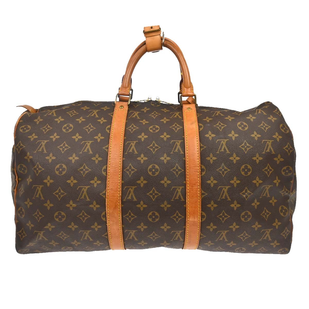 Louis Vuitton Keepall Bag Monogram Canvas Brown Canvas Travel Bag Bag (   )