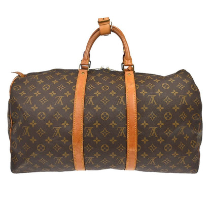 Louis Vuitton Keepall Bag Monogram Canvas Brown Canvas Travel Bag Bag (   )