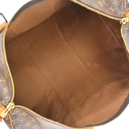 Louis Vuitton Keepall Bandouliere Bag Monogram Canvas Brown Canvas Travel Bag Bag (   )
