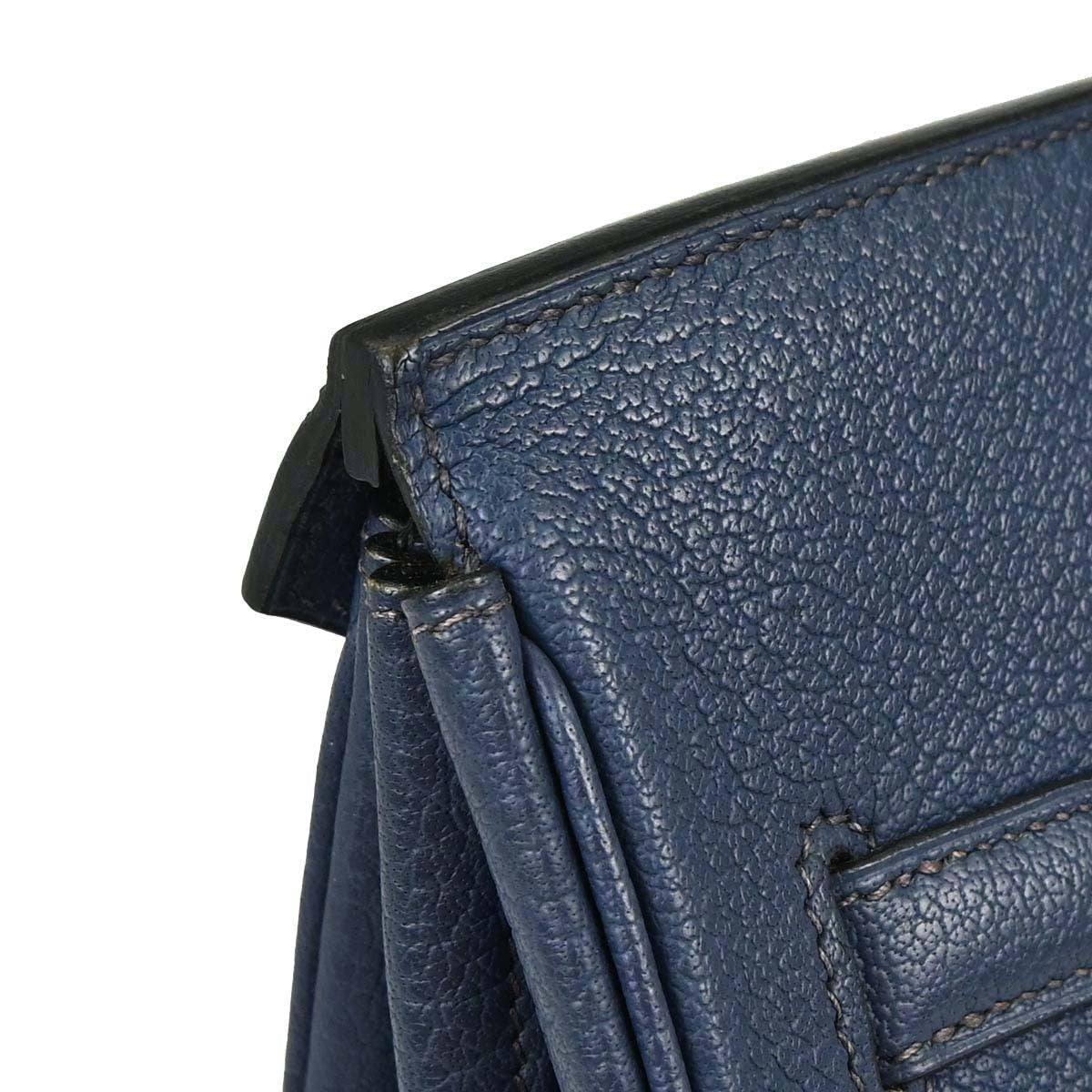 Hermes Birkin Handbag Blue Togo With Palladium Hardware Blue Leather Handbag (   )