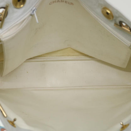 Chanel Vintage Shopping Tote Lambskin White Leather Shoulder Bag Bag (   )