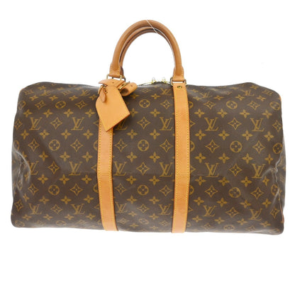 Louis Vuitton Keepall Bag Monogram Canvas Brown Canvas Travel Bag Bag (   )