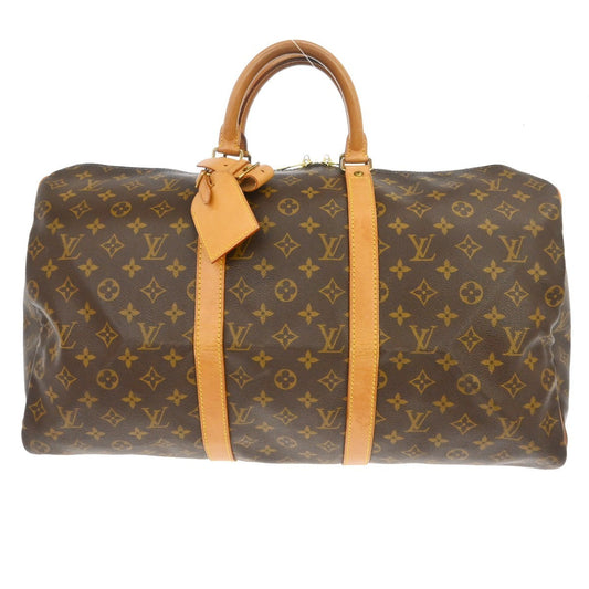 Louis Vuitton Keepall Bag Monogram Canvas Brown Canvas Travel Bag Bag (   )