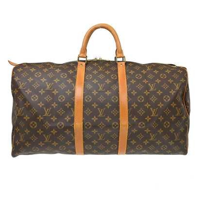 Louis Vuitton Keepall Bag Monogram Canvas Brown Canvas Travel Bag Bag (   )