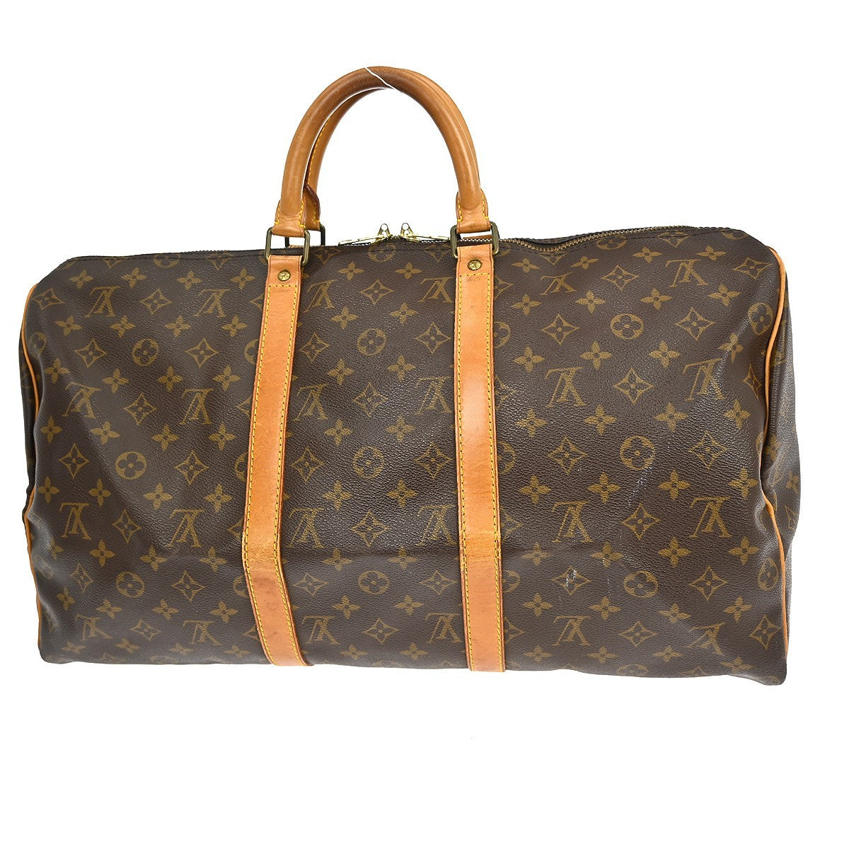 Louis Vuitton Keepall Bag Monogram Canvas Brown Canvas Travel Bag Bag (   )
