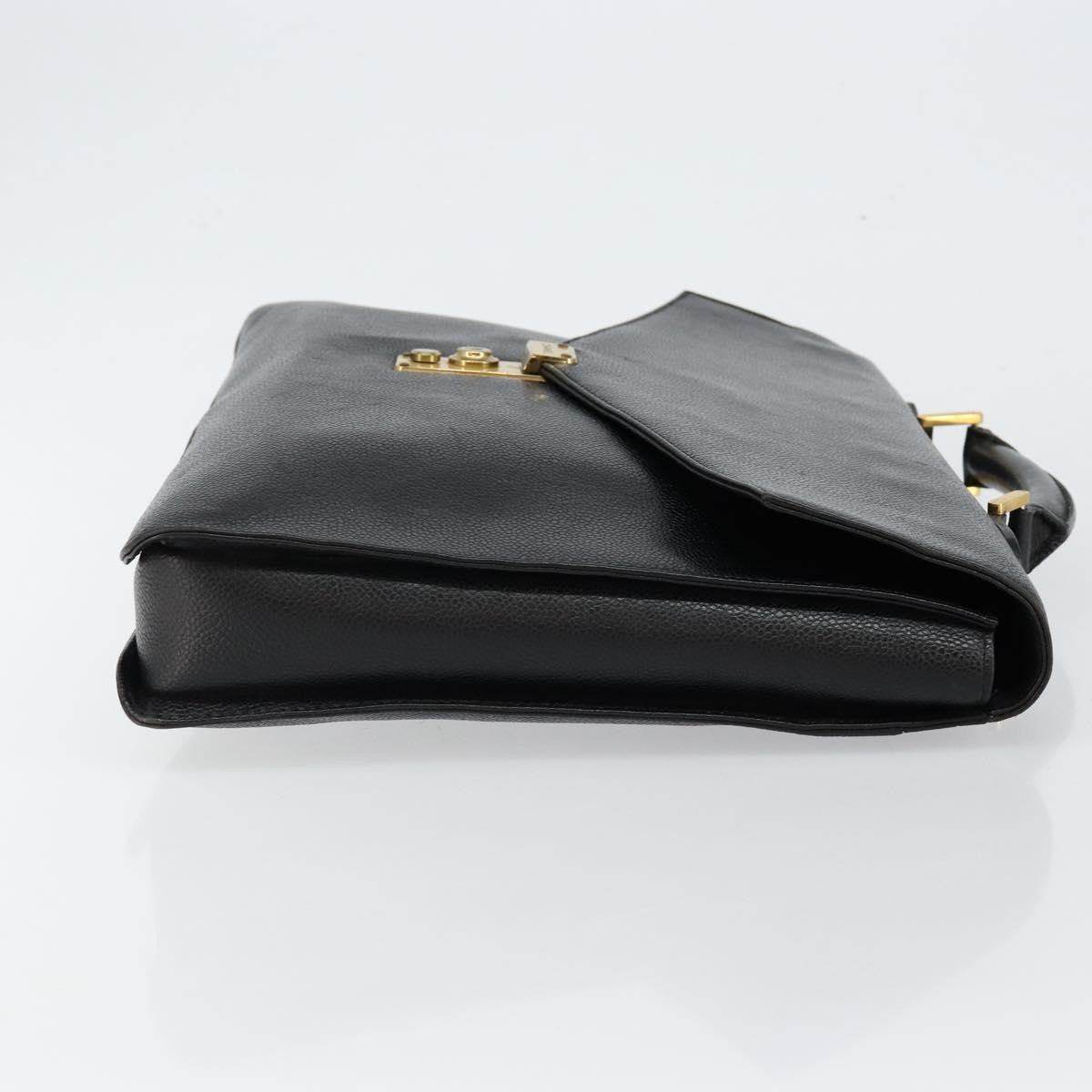Chanel Vintage Lock Briefcase Caviar Black Leather Briefcase Bag (   )