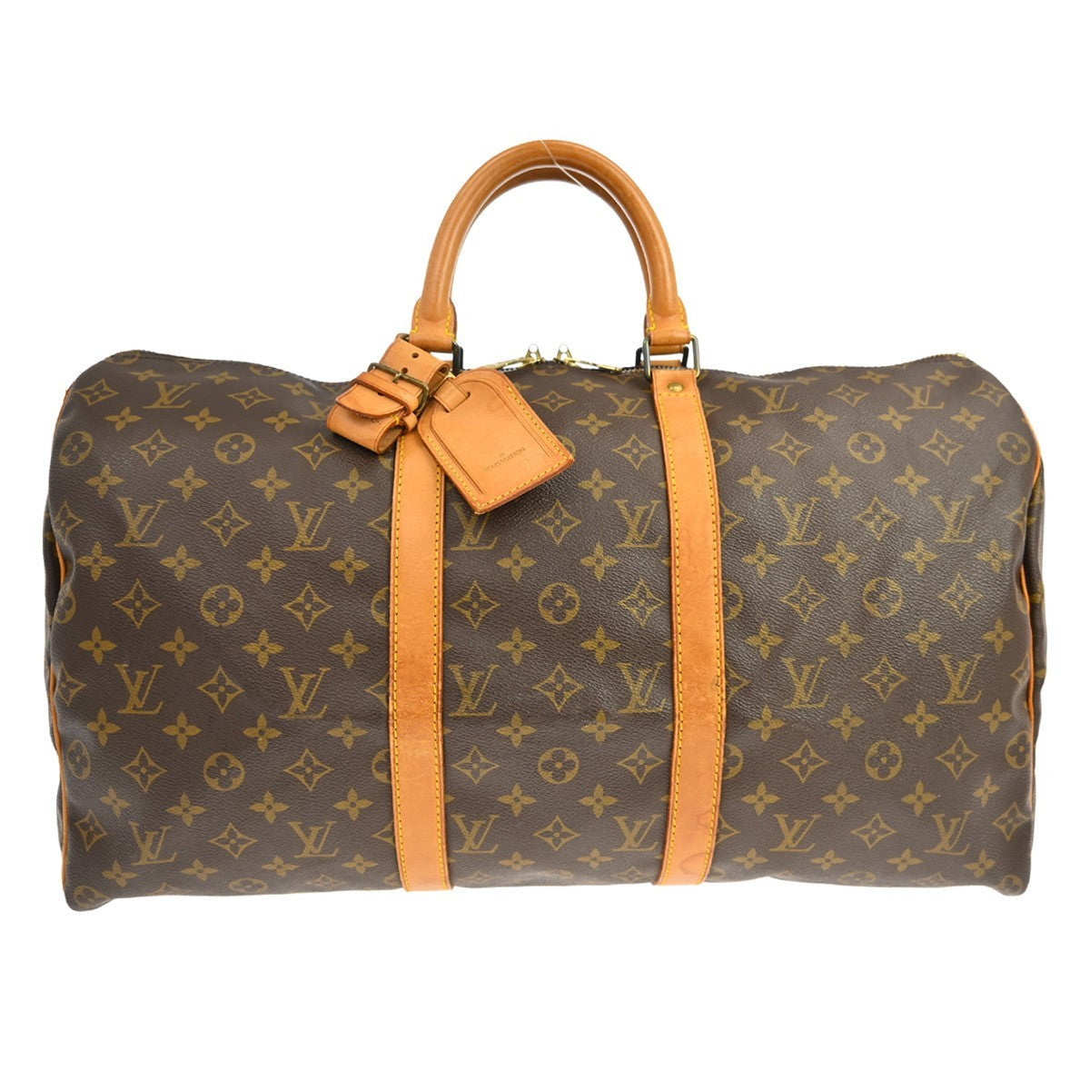Louis Vuitton Keepall Bag Monogram Canvas Brown Canvas Travel Bag Bag (   )