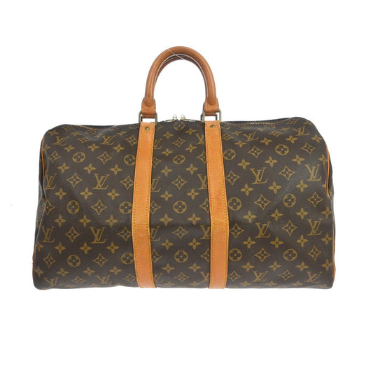 Louis Vuitton Keepall Bag Monogram Canvas Brown Canvas Travel Bag Bag (   )