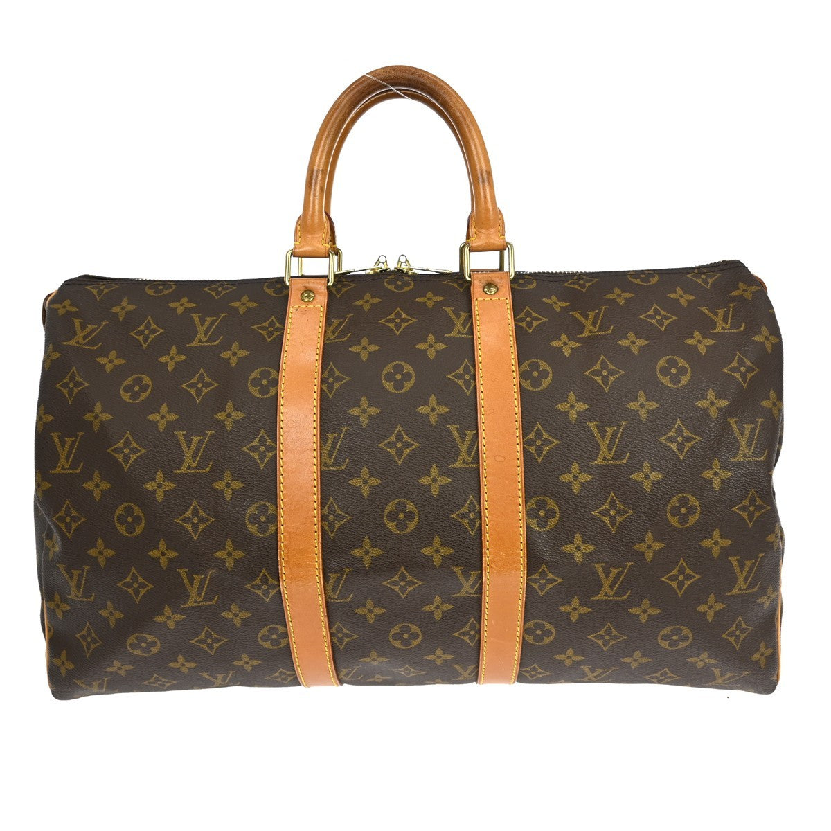 Louis Vuitton Keepall Bag Monogram Canvas Brown Canvas Travel Bag Bag (   )