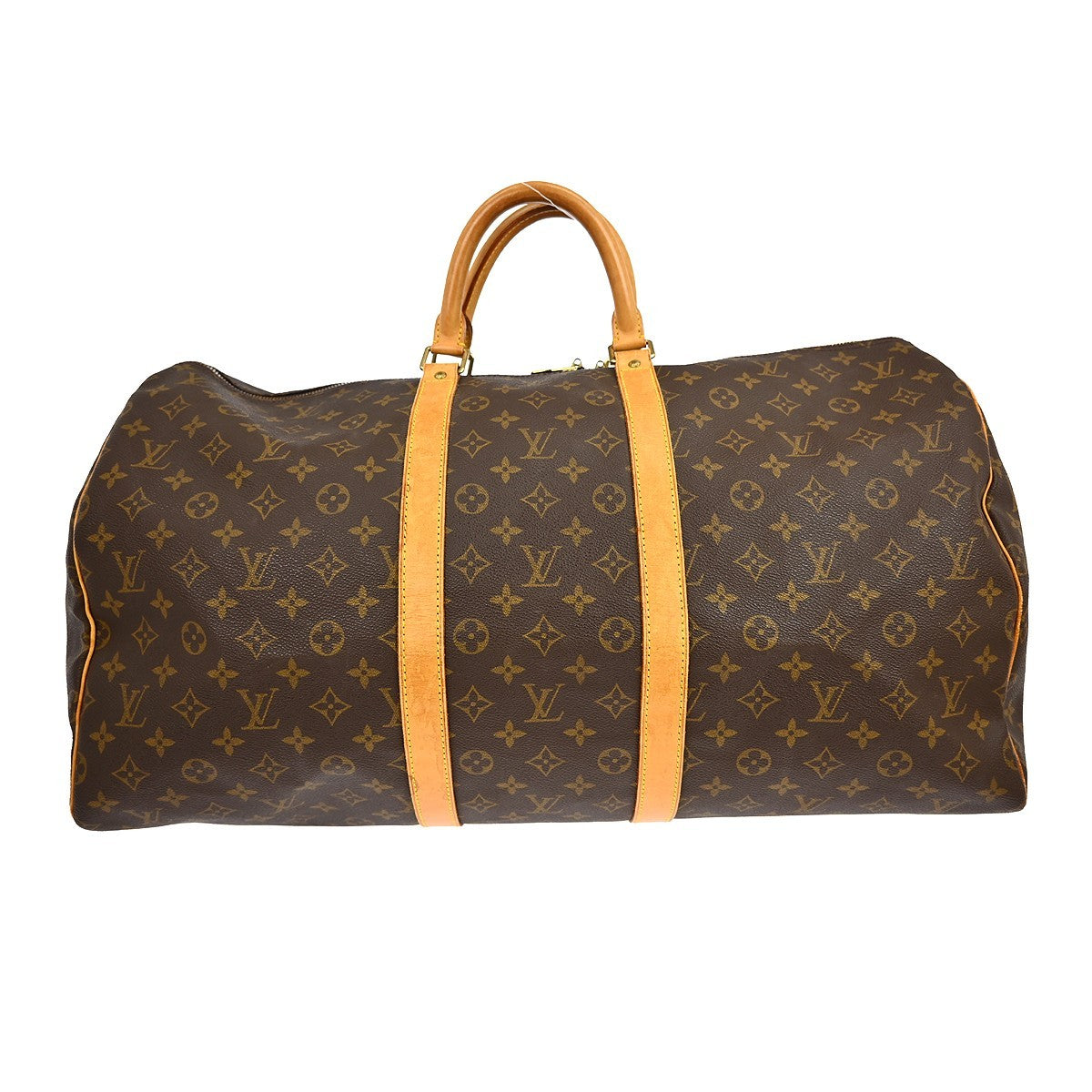 Louis Vuitton Keepall Bag Monogram Canvas Brown Canvas Travel Bag Bag (   )