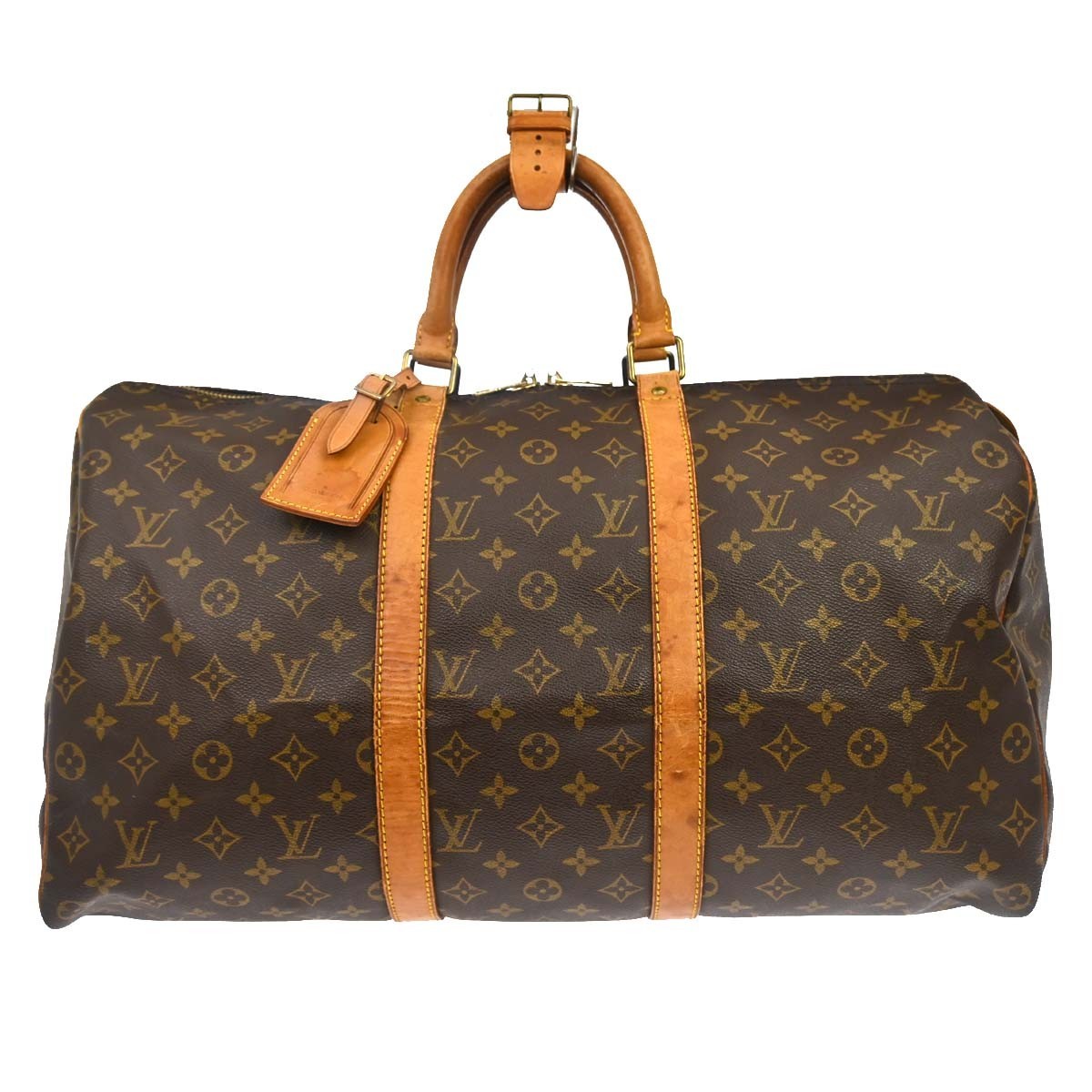 Louis Vuitton Keepall Bag Monogram Canvas Brown Canvas Travel Bag Bag (   )