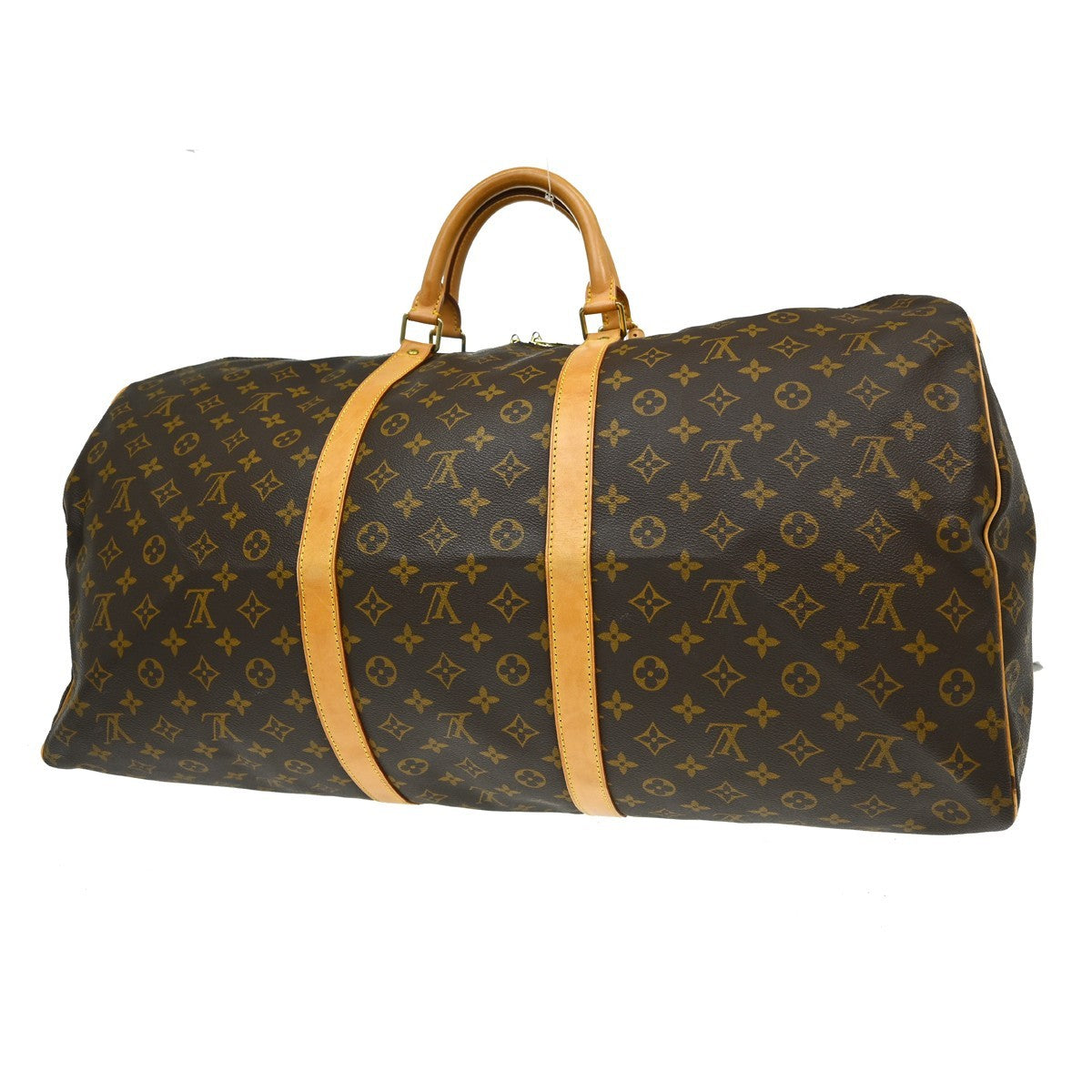 Louis Vuitton Keepall Bag Monogram Canvas Brown Canvas Travel Bag Bag (   )