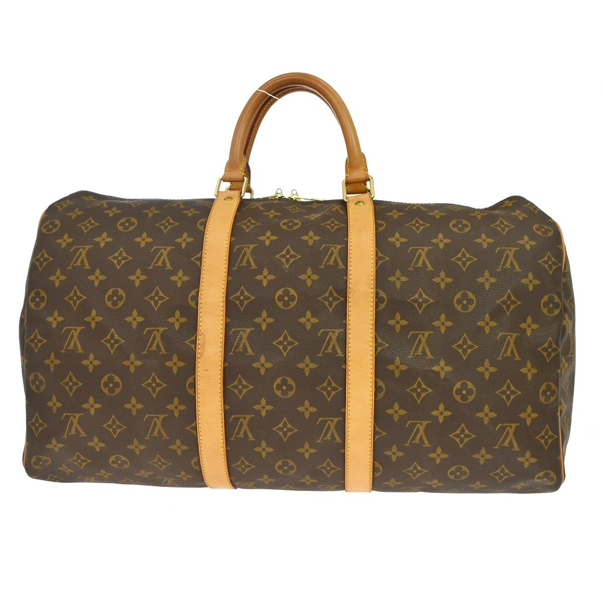 Louis Vuitton Keepall Bag Monogram Canvas Brown Canvas Travel Bag Bag (   )