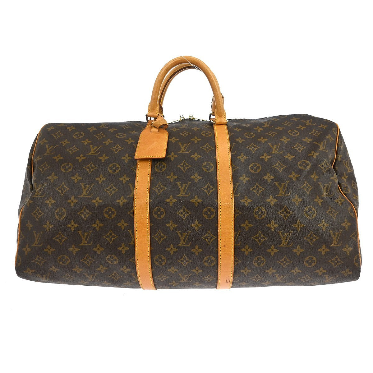 Louis Vuitton Keepall Bag Monogram Canvas Brown Canvas Travel Bag Bag (   )